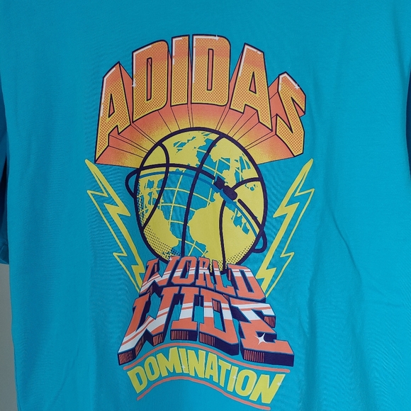 Adidas Graphic T-Shirt Basketball Size Small Blue - Picture 9 of 12